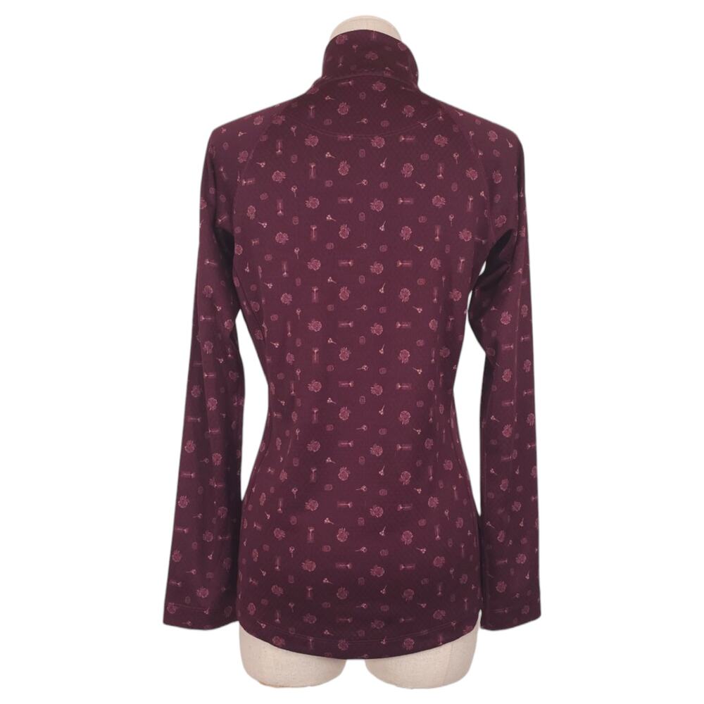 Patagonia 1/2 Zip Midweight Capilene Fire Floral Night Plum Sz Small - Picture 3 of 7